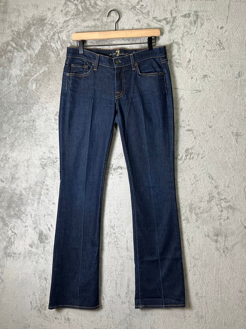 7 For All Mankind Bootcut Jeans Dark Wash‎ Mid Rise Stretch Denim Women's 28